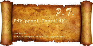 Pöpperl Tasziló névjegykártya